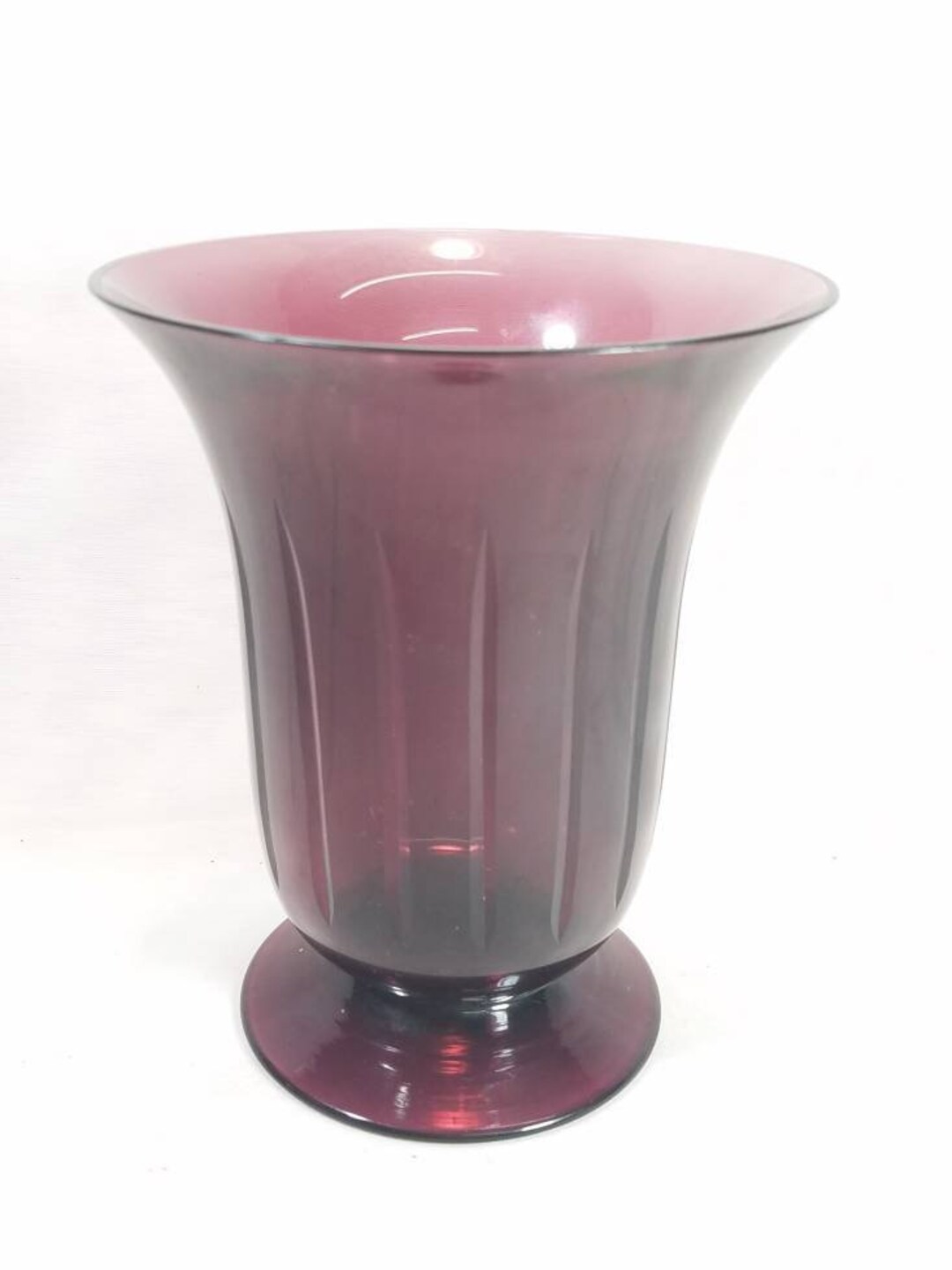 Vintage Amethyst Blown Art Glass Cut Fluting 6 7/8 Vase Ref 20322 Etsy