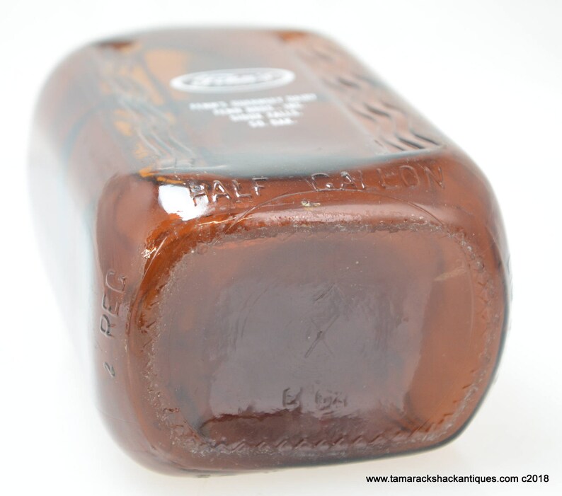 Vintage Brown Glass Half Gallon Milk Bottle Jug Fenn's Etsy