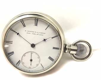 "1870er Jahre E. Howard Salesman Vitrinenschlüssel-Set ""N-Größe 18s 15j Serie 4 Taschenuhr-Uhrwerk Läuft Hält die geschlossene Zeit ab 20947."