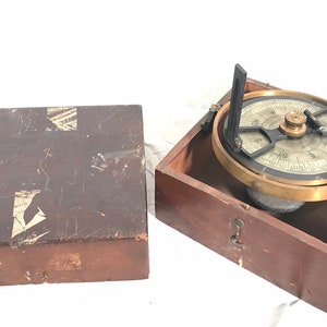 Antique Nautical Pelorus Maritime Navigational Aid Instrument Dumb Compass Wooden Box image 1