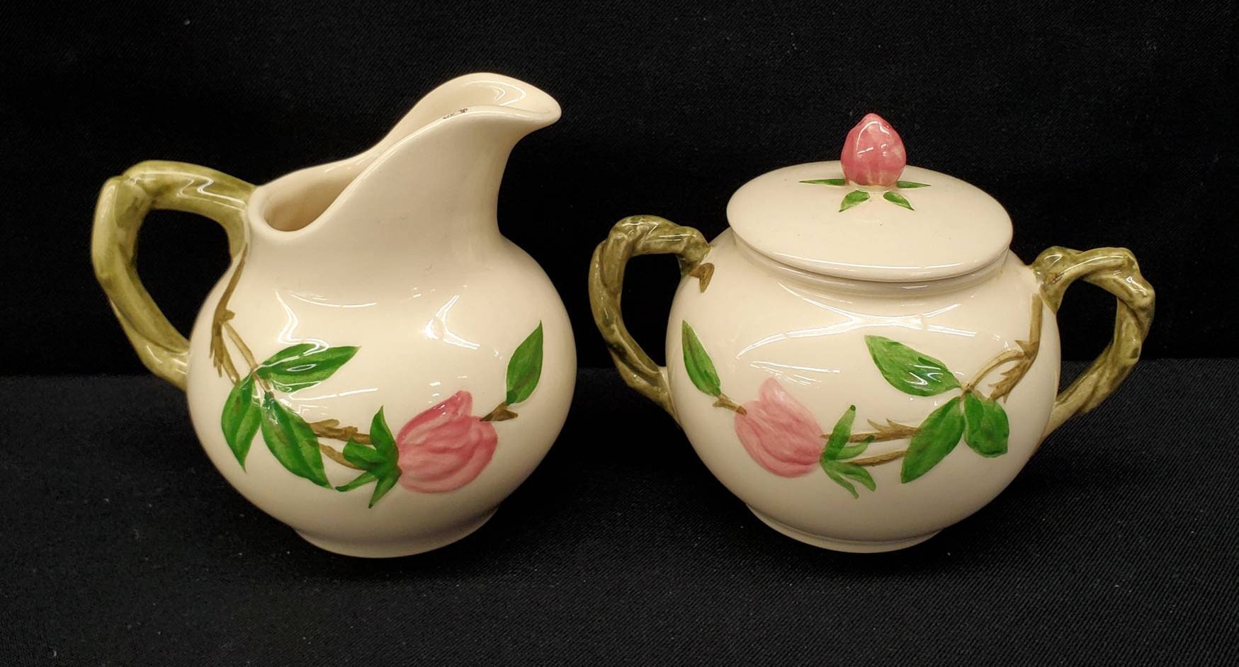 VTG Franciscan Desert Rose Creamer & Sugar Jar HandPainted Etsy