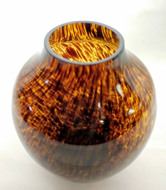 Pair Of Small Leopard Print Glass Vases With A Classy Swirl Etsy