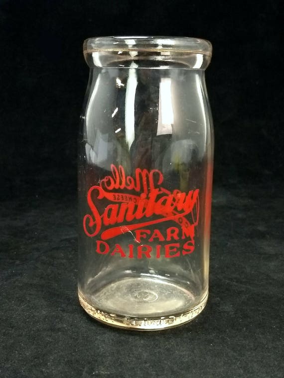 Cre Mello Cottage Cheese Bottle Sanitary Farm Dairies Jar Pryo Etsy
