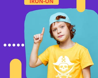 Iron-On Pirate. Clothing Reflector: High Visibility and Safety