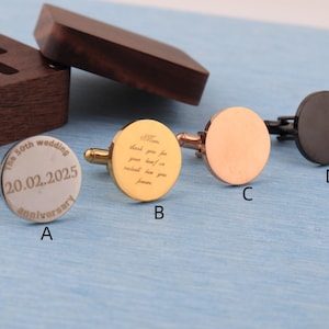 Personalized Engraved Initial Cufflinks: Stainless Steel Groomsmen Gift