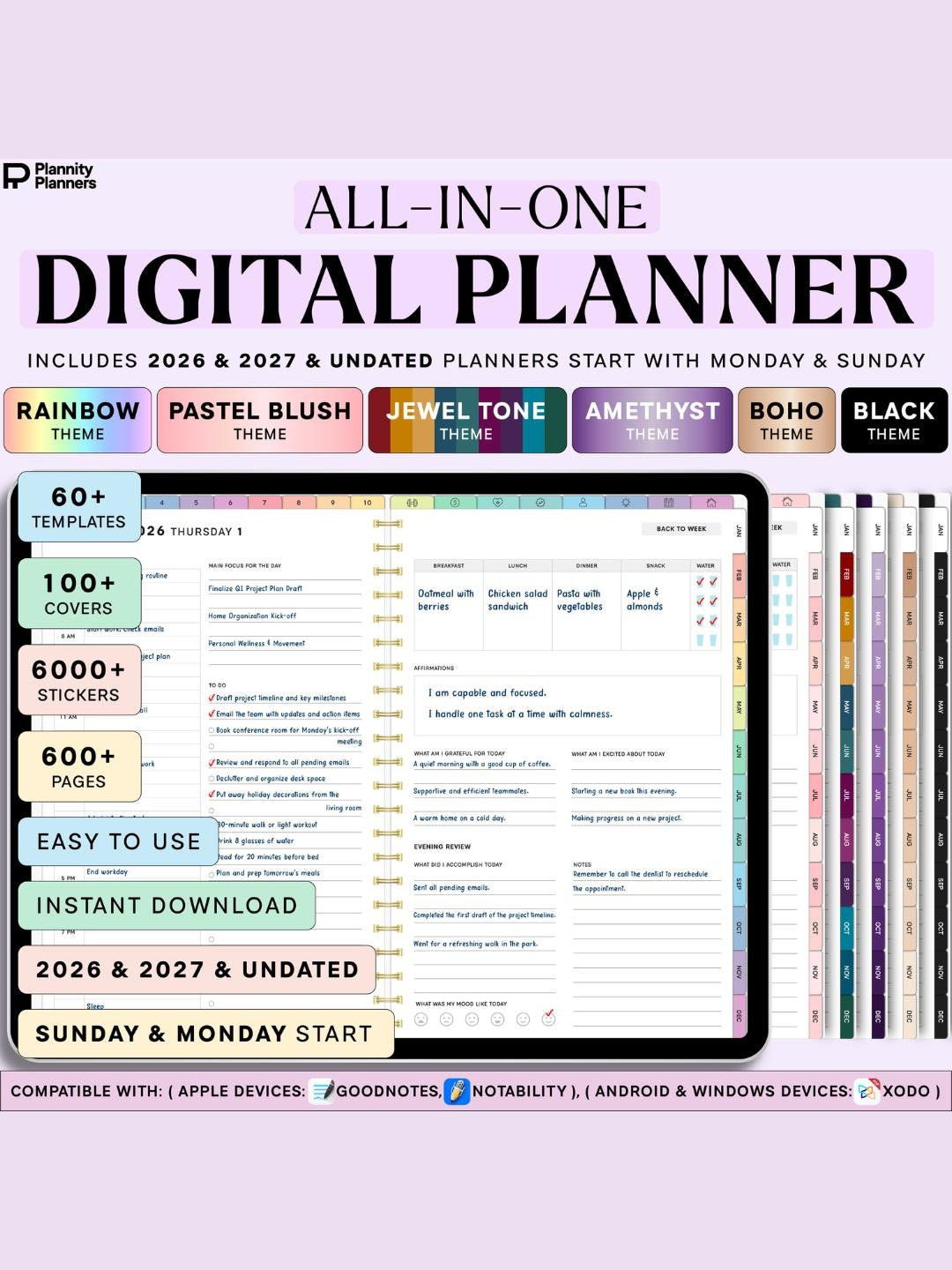 All-in-one Digital Planner 2026, 2027, Undated Digital Planner, Digital ...