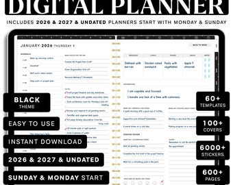 All in One Digital Planner 2026 2027, Hyperlink Digital Planner, Daily Weekly Monthly planner,digital Journal, Goodnotes Planner, notability