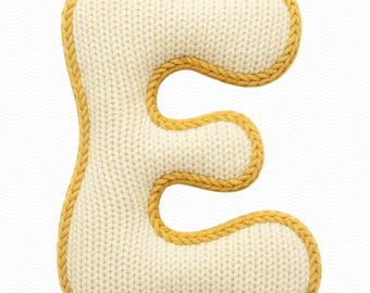 Grof garen alfabet png: gezellige gezwollen letters voor sublimatie, T-shirtontwerpen