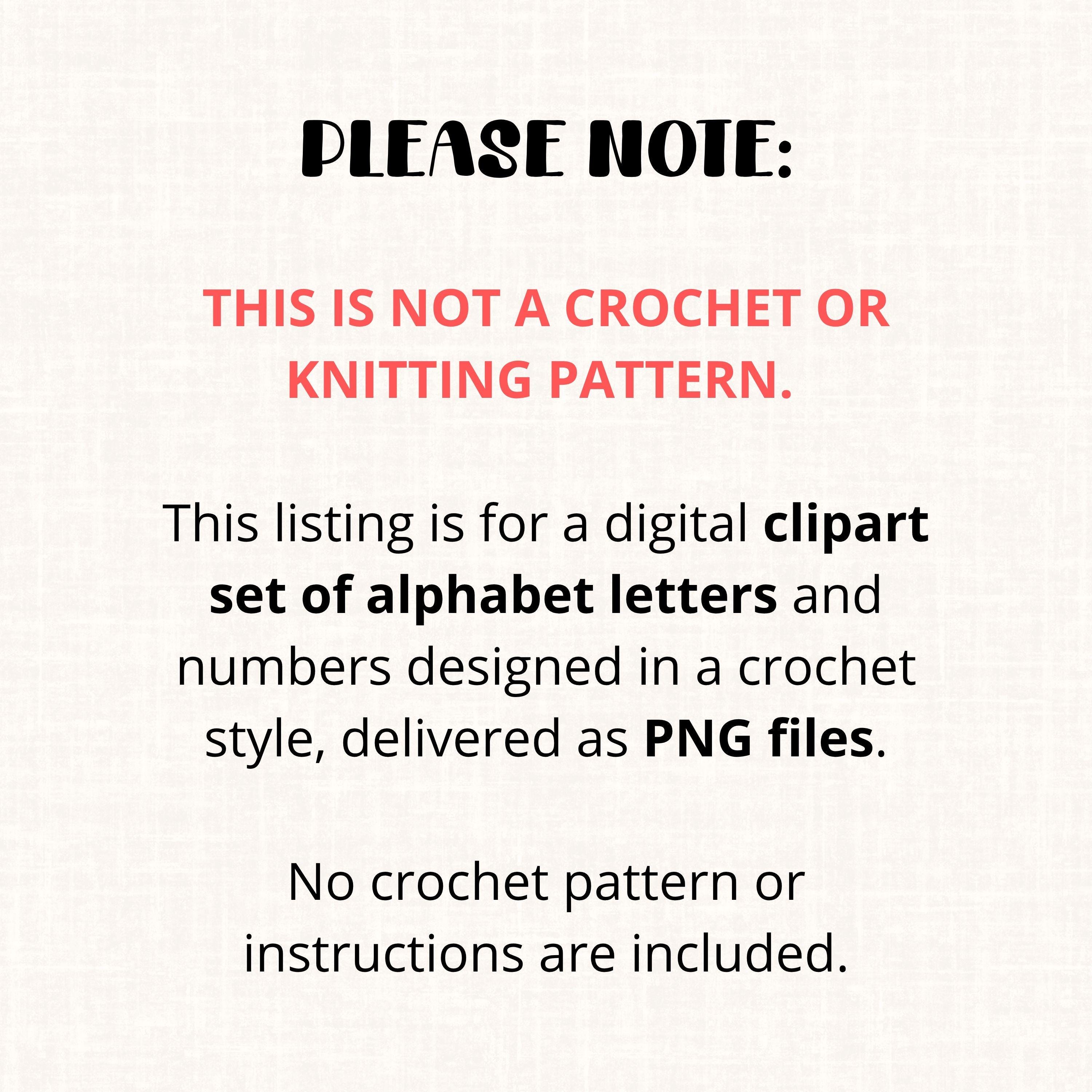 Chunky Script Numbers Neutral Knit Yarn Alphabet PNG: Chunky Knitted Letters & Numbers, Latch ...