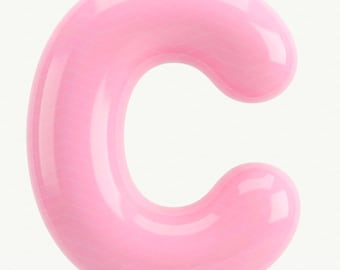 Bubble Glossy Alphabet Letters A–Z PNG • Pink Letter Clipart • Transparent PNG • 4096px • Digital Download