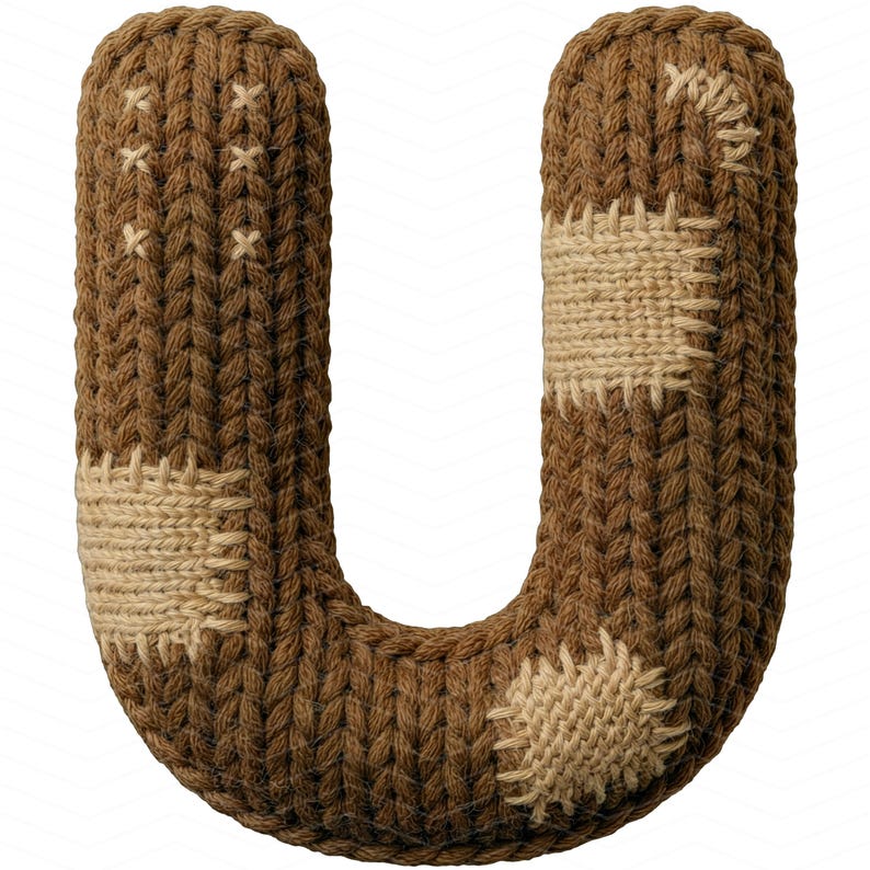 Knitted Yarn Alphabet Letters A–Z PNG Bundle Cozy Handmade Wool ...