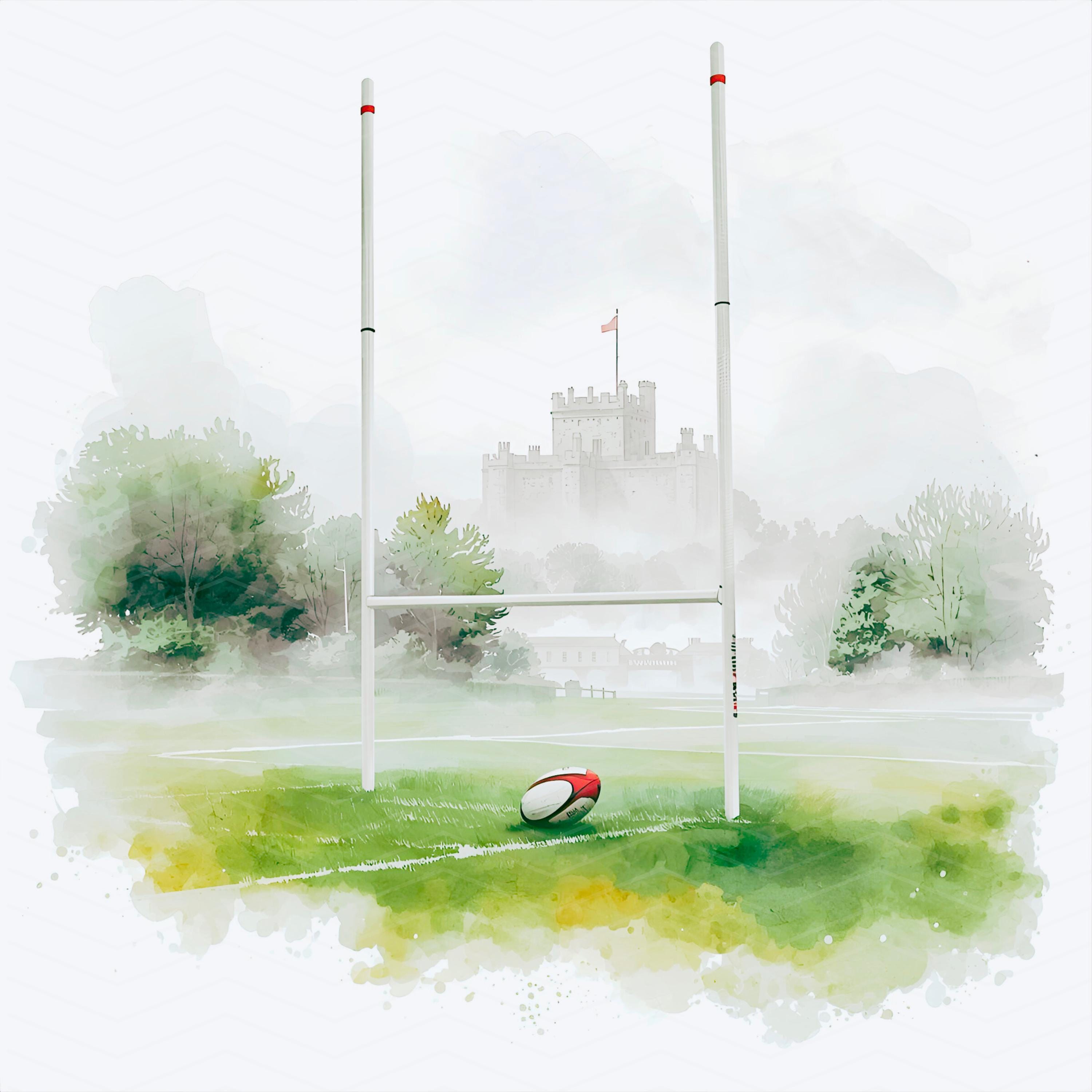 Watercolor Rugby Ball Clipart PNG & JPG, Sports Illustration Digital ...