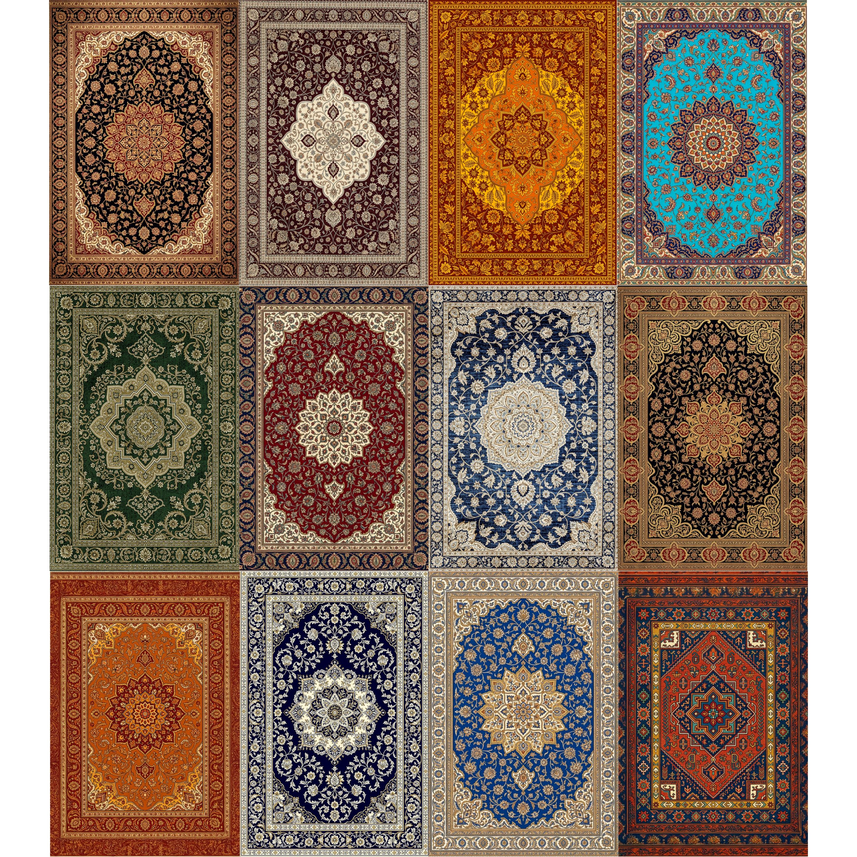 100 Persian Rug Digital Papers, Vintage Oriental Carpet Patterns, Junk ...