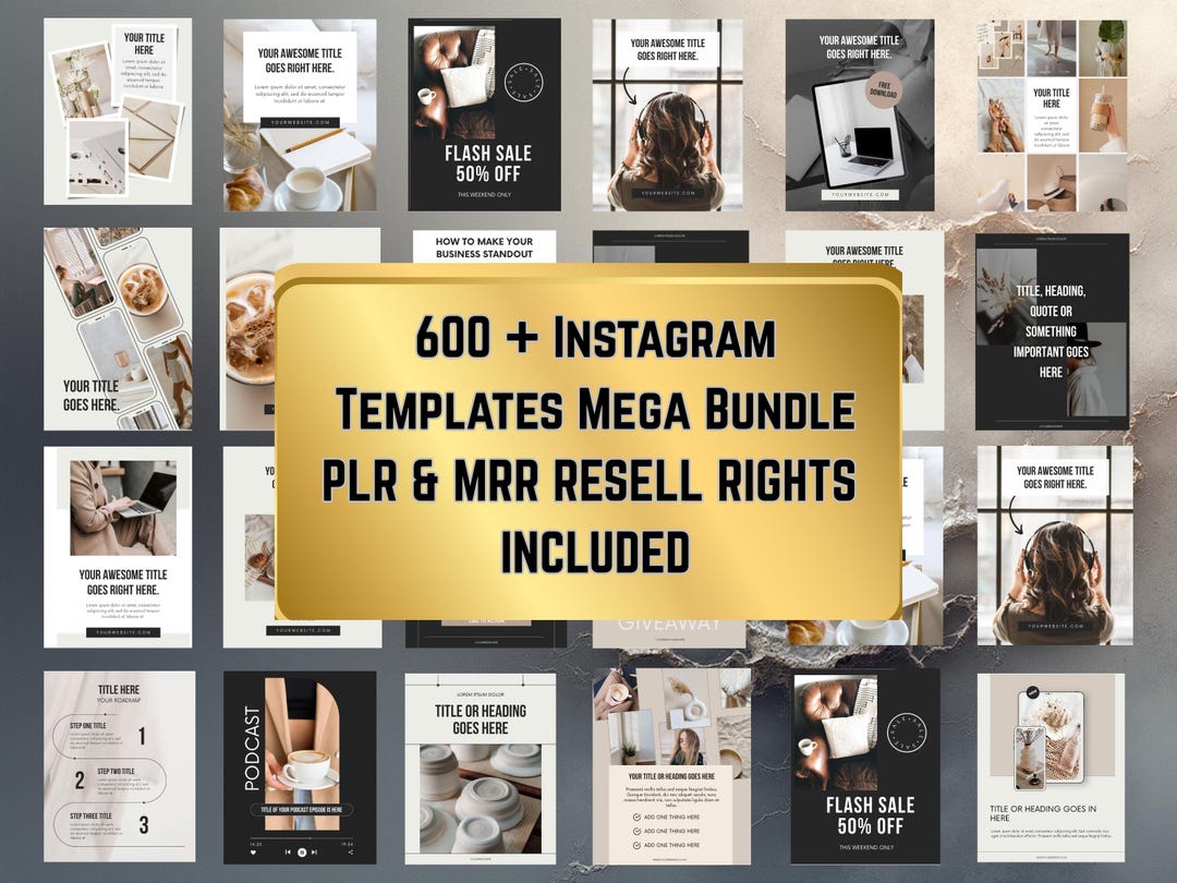 600+ Instagram Templates Mega Bundle, Canva Social Media Kit, PLR MRR ...