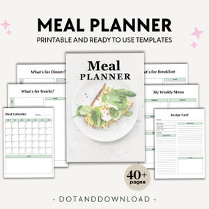 Printable Meal planner, Shopping List Printable, Meal prep and grocery list Worksheet, weekly meal plan, Meal planner, Instant Download