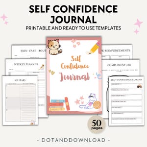 Self Confidence Journal, Self Esteem Workbook, Self-Care Prompts, Confidence Building, Confidence Building Worksheets, Printable Journal