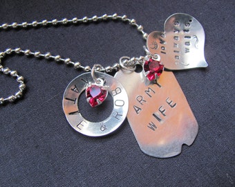Army Wife Handstamped Necklace