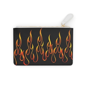Flammende Minihandtasche | Stylische Geldbörse, Festival Accessoire, Geschenk für Sie, Einzigartige Brieftasche, Coole Make-up Tasche