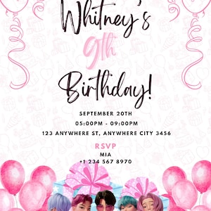 Saja Boys K-Pop Demon Hunters Birthday Invitation - Soda Pop Celebration!