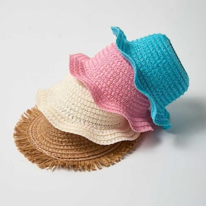 Puppen Strohhut Accessoire - Süßer dekorativer Mini Hut für Puppen DIY, handgemachte Outfit Dekoration, geeignet für 17 cm große Puppen