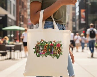 Realtor Tote Bag | Gift for Realtor | Lunch Bag | Animal Print Realtor Gift | Floral Real Estate Agent Gift | Closing Day Gift | Canvas Bag