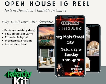 Open House Instagram Reel Template – Realtor Open House Template - Animated Canva Template – Real Estate Social Media Marketing - IG Reels