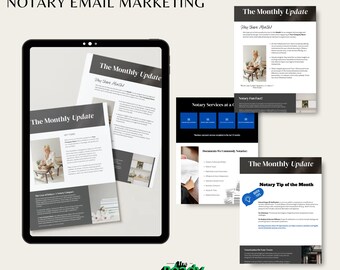 Notary Email Marketing Template | Notary Newsletter | Email Marketing | Editable Canva Template | Notary Public  | Mailchimp Newsletter