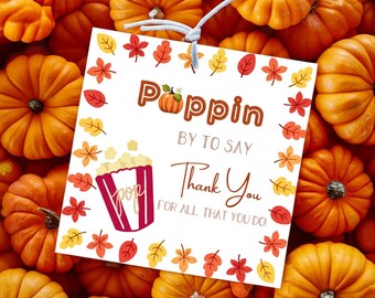 Poppin' By Thank You Tag | Realtor Popcorn Tag | Notary Client Appreciation | Realtor Marketing | Notary Marketing | Popcorn Gift Tag