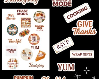 Digital Holiday Planner Stickers | Oct-Dec Seasonal Stickers | To-Do List | Thanksgiving, Christmas, Fall, Winter Planner Icons and Text