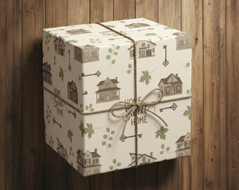 Realtor Closing Gift | Wrapping Paper | Home Sweet Home | New Homeowner Gift Wrap | Housewarming Gift | Buyer Closing Gift | Real Estate