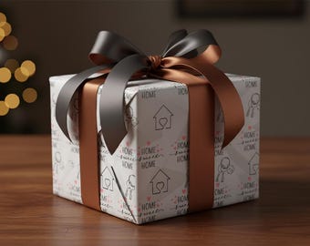 Realtor Closing Gift | Wrapping Paper | Home Sweet Home | New Homeowner Gift Wrap | Housewarming Gift | Buyer Closing Gift | Real Estate