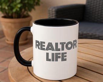 Realtor Mug, Real Estate Agent Gift, Realtor Life Coffee Cup, Broker Closing Gift, New Agent Gift, 11 oz 15 oz Two Tone Mug, Realtor Gift