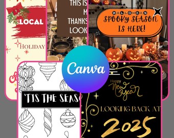 40 Realtor Holiday Social Media Posts | Ready-to-Use Christmas, New Year, Thanksgiving and Halloween Instagram Bundle | Realtor Social Media
