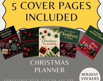 Christmas Planner Printable & Digital | 80+ Page Holiday Organizer | Checklists, Recipes, Menus, Budget, Gift List + Stickers + BUNDLE
