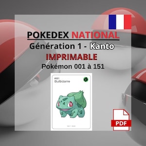 Cartes Pokémon à imprimer – Génération 1 – 151 cartes – Fichier PDF – Français