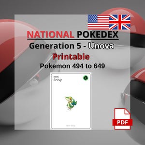 Printable Collection Tracker – Gen 5 Pokémon - Unova - PDF - English