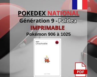 Cartas Pokémon imprimibles - Generación 9 - Paldea - 906 a 1025 - Francés