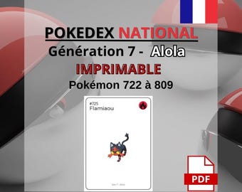 Cartas Pokémon imprimibles - Generación 7 - Kalos - 722 a 809 - Francés