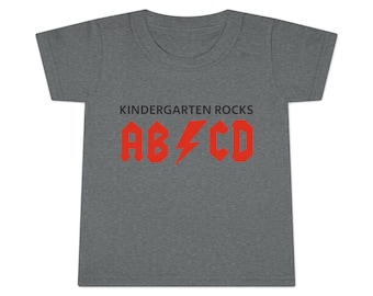 Kindergarten Rocks ABCD Toddler T-Shirt | School Nursery Music Rock Tee