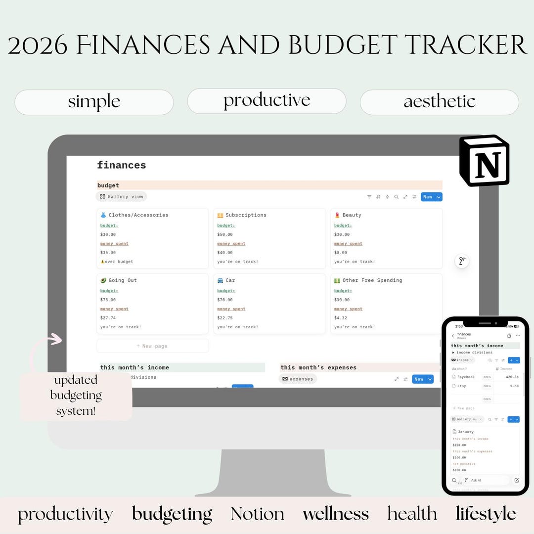 2026 Finances and Budgeting Tracker - Etsy