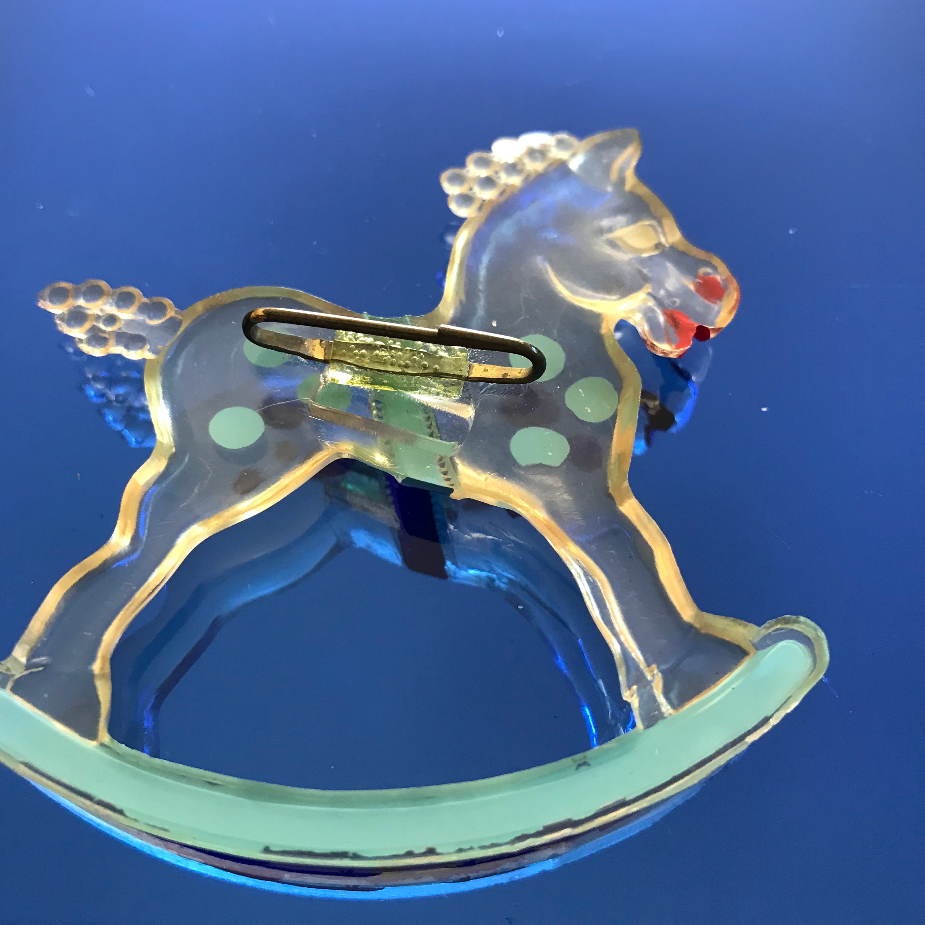 Vintage Lucite Rocking Horse Pin - Etsy 日本