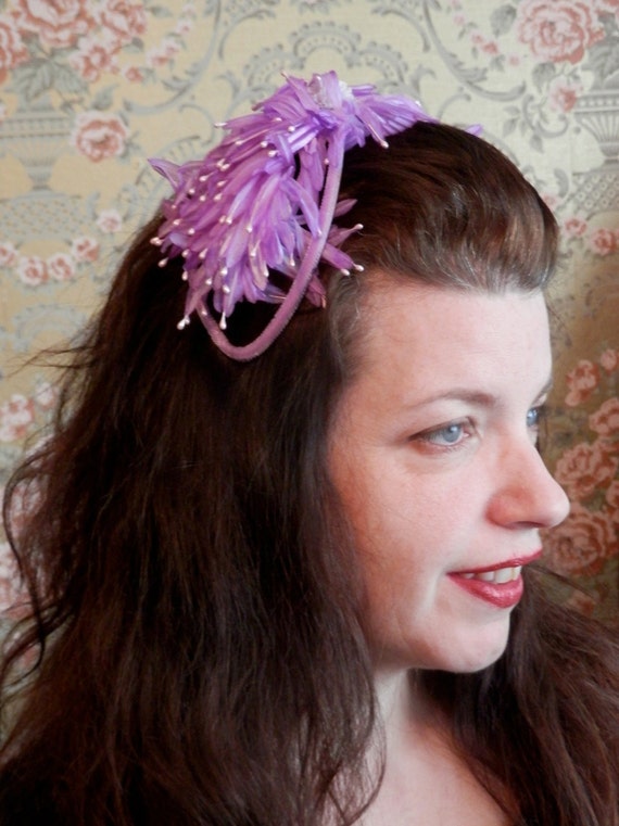 50's Headband Hat, Purple Headband Hat