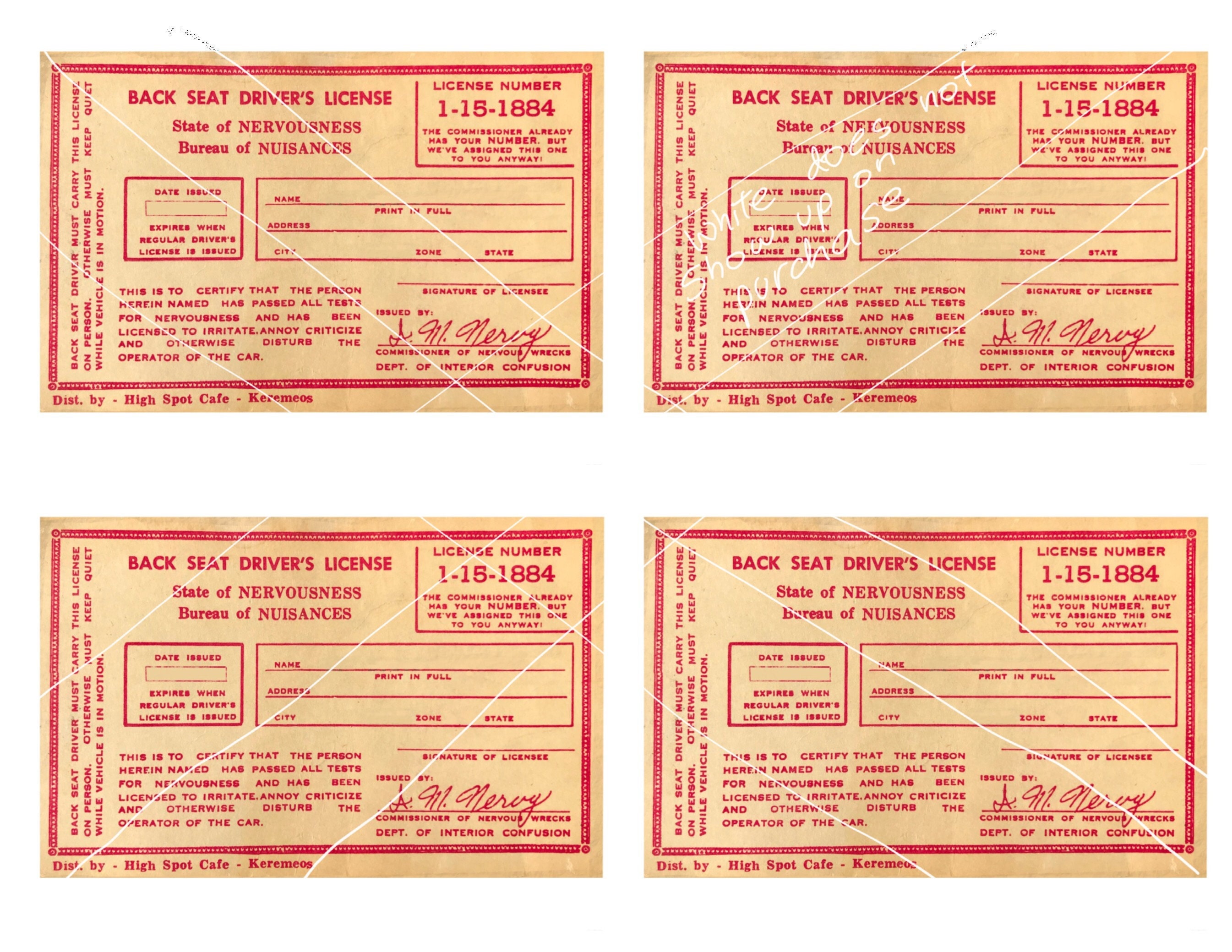 backseat drivers license template free backseat drivers license template free