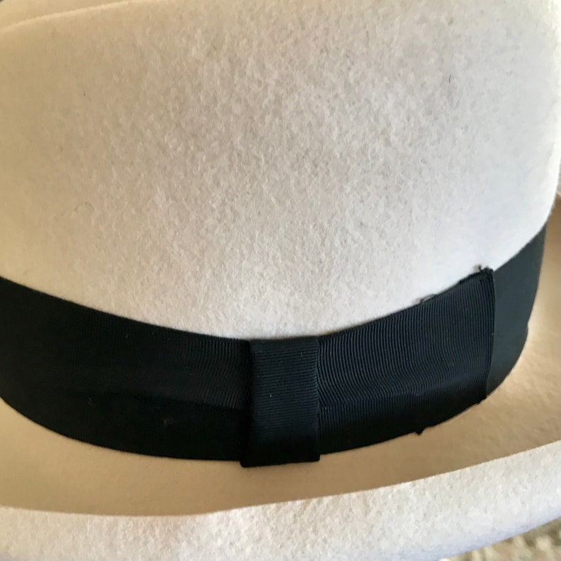 1950 Mens Cream Fedora Hat Etsy