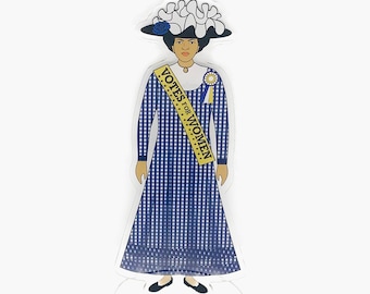 Suffrage Acrylic Figure - Nannie Helen Burroughs. African American Suffragist and a Leader in the Fight for Votes for Women. Standing Figure