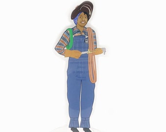 WW2 Acrylic Figure of Wendy the Welder with Inspirational Message. America250 Amazing Woman.