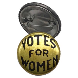 POWER PINS. Gift Box with Authentic Suffragist Button, Rosie the Riveter Enamel Pin, Stand With Women Enamel Ribbon Pin image 4