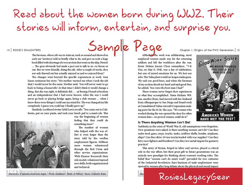 Rosie the Riveter's Daughters Memoir. Rosie's Daughters: The 'First Generation To' Tells Its Story. Rosie the Riveter Admirer Will Love Book image 4