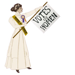 Suffragette Suffragist VOTES FOR WOMEN Sash Rosette Hand Sign Party Pack. 4 of each of 3 items. image 6