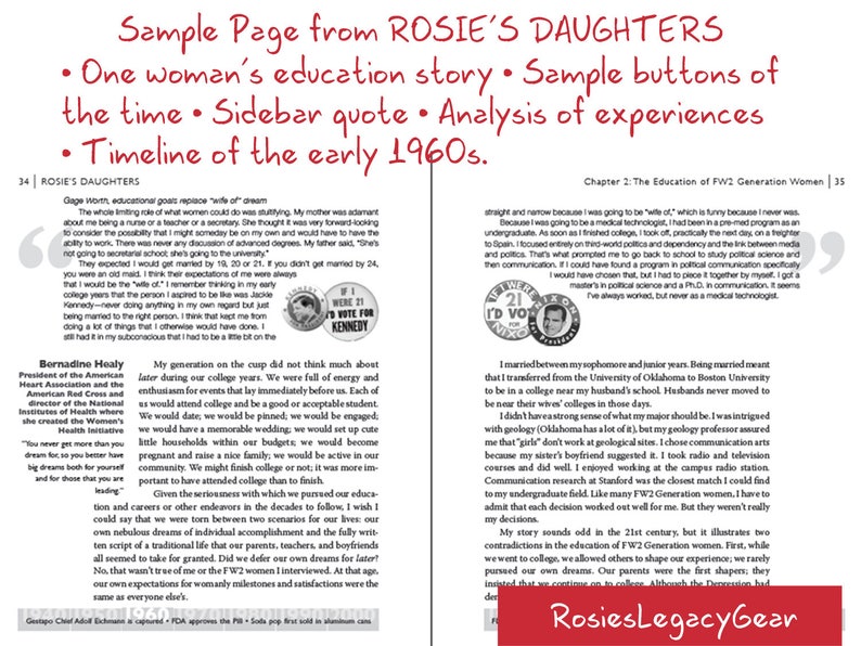 Rosie the Riveter's Daughters Memoir. Rosie's Daughters: The 'First Generation To' Tells Its Story. Rosie the Riveter Admirer Will Love Book image 3